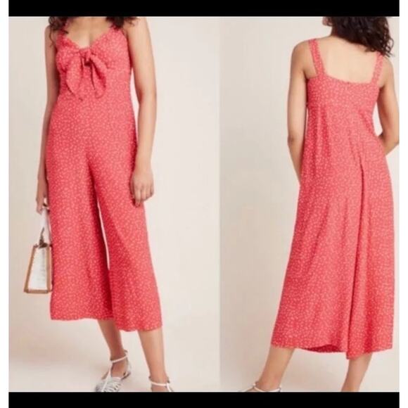 Kachel x Anthropologie Red Polka Dot Jordan Wide-Leg Jumpsuit Size 2 - Picture 1 of 8